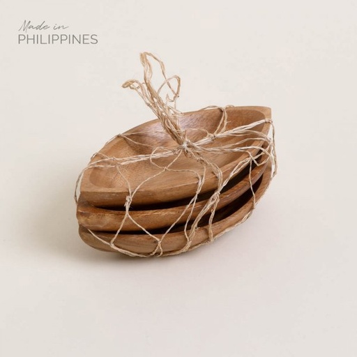 [4114154] SET DE 3 COPETINEROS HOJAS ACACIA MANILA 15X9 CM