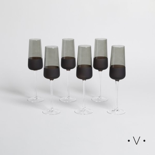 [4114554] SET X 6 COPAS DE CHAMPAGNE MALMO 240 ML VASSA HOME