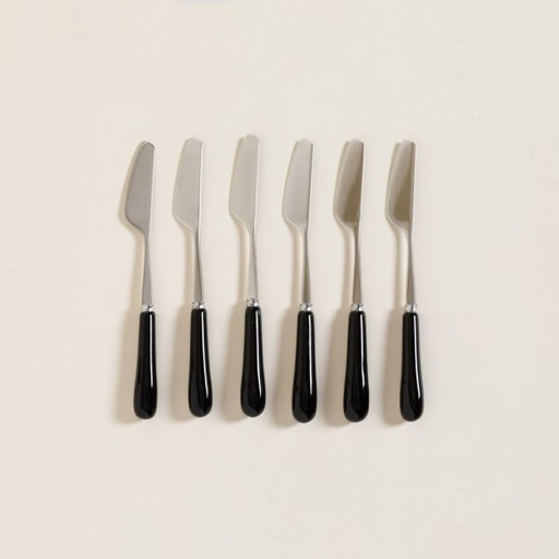 [4114418] SET X 6 UNTADORES DE ACERO CON MANGO DE CERAMICA NEGRO 15 CM
