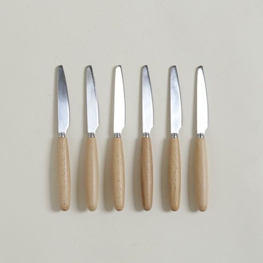 [4114303] SET X 6 UNTADORES DE ACERO MANGO DE MADERA 17CM