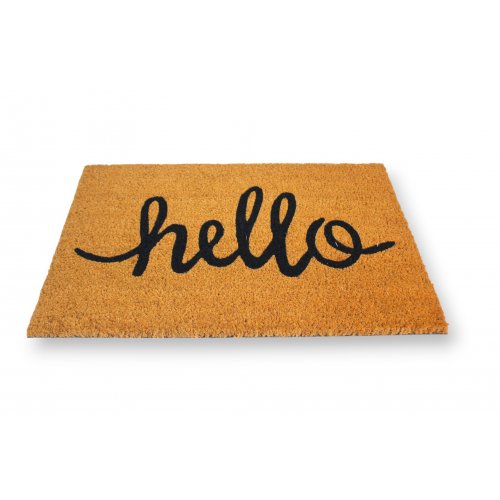 [380937] FELPUDO DE COCO 40 X 60 CM HELLO CURSIVA