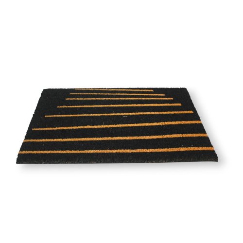 [380940] FELPUDO DE COCO 40 X 60 CM NEGRO CON LINEAS NATURALES