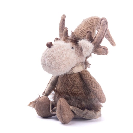 [131509] ADORNO DE RENO CON BUFANDA 40 CM ALPARAMIS