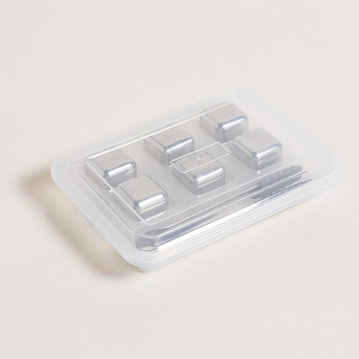 [4111326] SET X 6 HIELOS REUTILIZABLES ACERO + PINZA