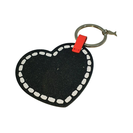 [1967] BLACK HEART KEY HOLDER CUERO BY PAOLA NAVONE