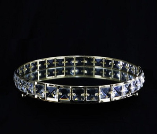 [413361] CRYSTAL DECO REDONDA 32X4.5CM. FRENCH GOLD