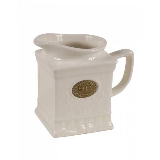 [414142] LECHERA PORCELANA LOGO MILK 12 X 12 X 20 CM