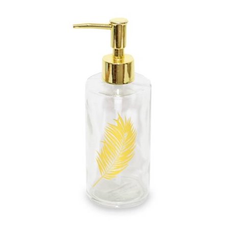 [1650873] DISPENSER VIDRIO CILINDRO GOLDEN LEAF D 19 X 6 CM