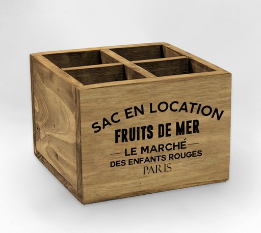 [122168] CAJA ORGANIZADORA 4 DIVISIONES FRANCIA MON AMOUR -FRUITS DE MER- 21 X 21 X 14 CM - ORGANIZADOR 4 DIV