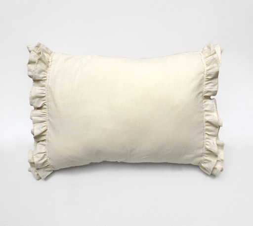 [122195] FUNDA DE ALMOHADON CON VOLADOS TUSOR NATURAL 70 X 50 CM