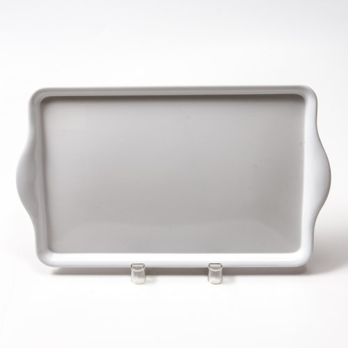 [256195] BANDEJA MELAMINA CON ASA BLANCA 33 X 20 CM