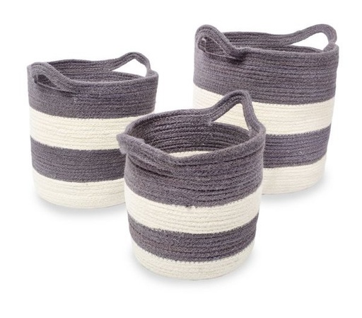[165067] CANASTO YUTE GRIS Y CRUDO G: 30x30