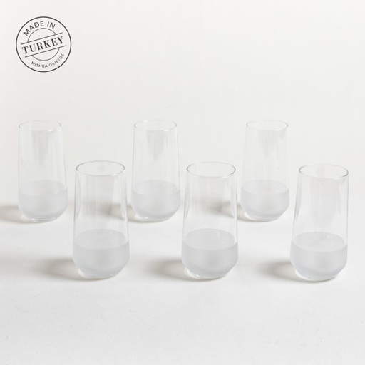 [4110629] SET X 6 VASOS ALTOS MERSIN FONDO ESMERILADO 470 ML