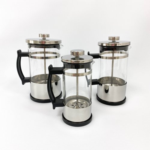 [256820] CAFETERA VIDRIO CON ACERO BRILLANTE 350 ML