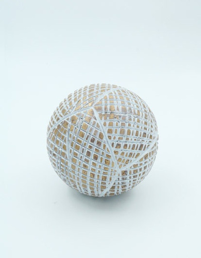 [413847] PELOTA 11CM WHITE / GOLD