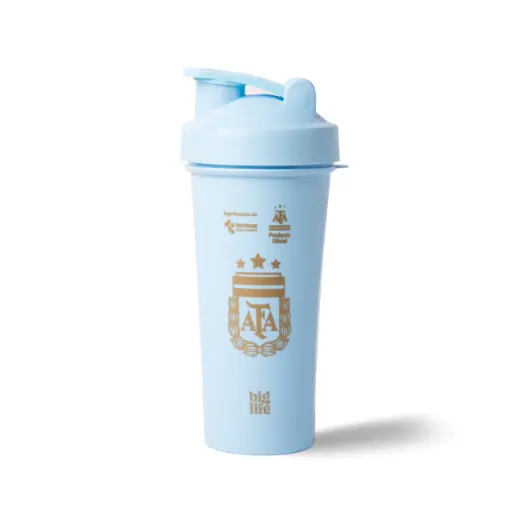 [331133] VASO MEZCLADOR CELESTE CON TAPA CELESTE SHAKER AFA