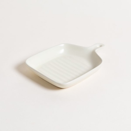 [4110819] FUENTE CON MANGO DE CERAMICA CREAM 22,5X15X3 CM