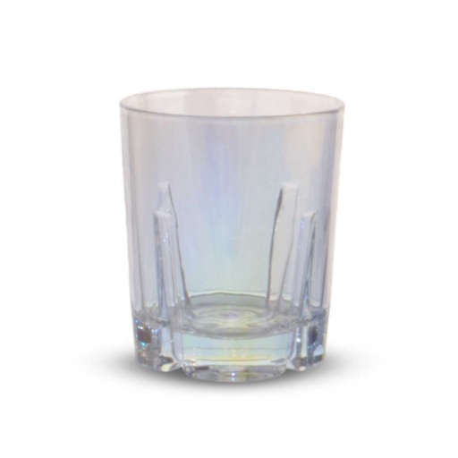 [2561211] SET X6 VASOS CÓNICOS PERLADOS CON BASE ACANALADA 8X10CM 325ML DE VIDRIO