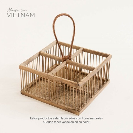 [4110909] ORGANIZADOR 4 DIVISIONES HANOI 21X21X10CM