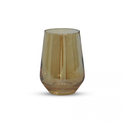 [2560304] VASO CÓNICO DORADO - VIDRIO - 400ML 6,5X12CM