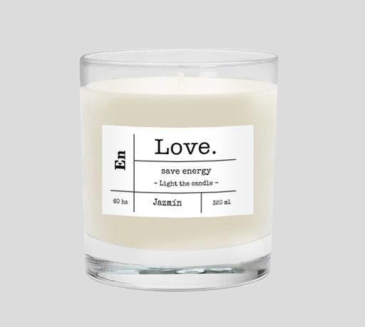 [122294] VELA LOVE AROMA JAZMIN ENVASE VIDRIO 8,5 X 7,5 CM / 320 ML