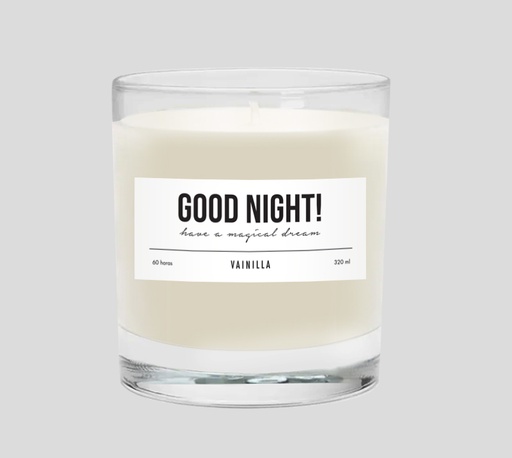 [122297] VELA GOOD NIGHT AROMA VAINILLA ENVASE VIDRIO 8,5 X 7,5 CM / 320 ML