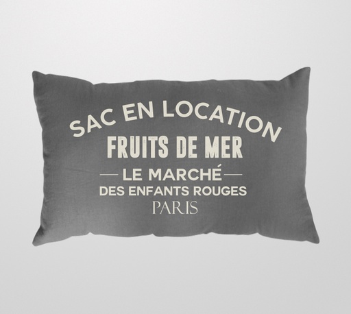 [122275] FUNDA FRANCIA MON AMOUR -FRUITS DE MER- GRIS 70X50 CM. - RELLENOS 70 x 50