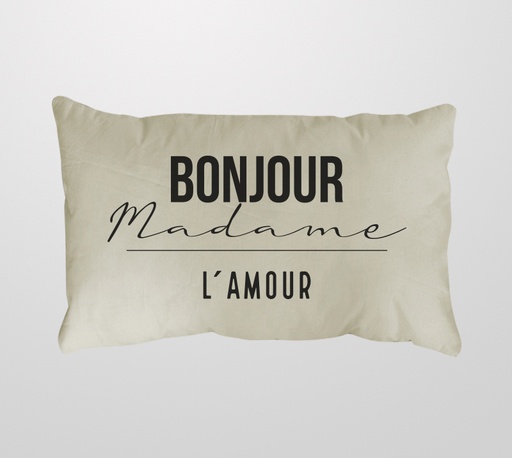 [122276] FUNDA FRANCIA MON AMOUR -BONJOUR MADAME- NATURAL 70X50 CM. - RELLENOS 70 x 50