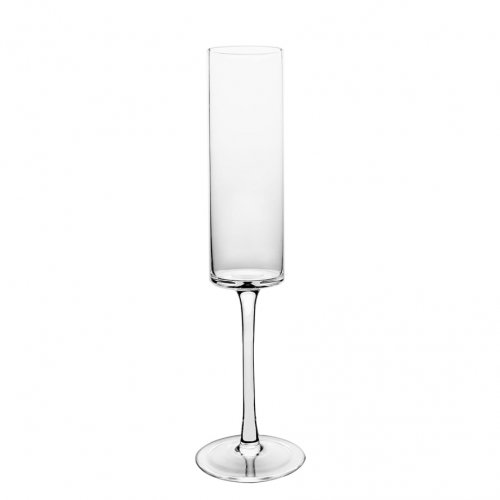 [256215] SET X6 COPAS DE CHAMPAGNE RECTAS TRANSPARENTES 190ML 4,6X24,6CM DE VIDRIO